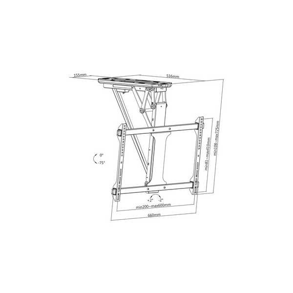 Support plafond motorisé électrique pour TV 32-70" - Xantron DEHA-600E