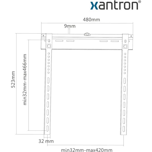 Support mural ultra plat pour TV 32-55", Xantron PRO-SS400