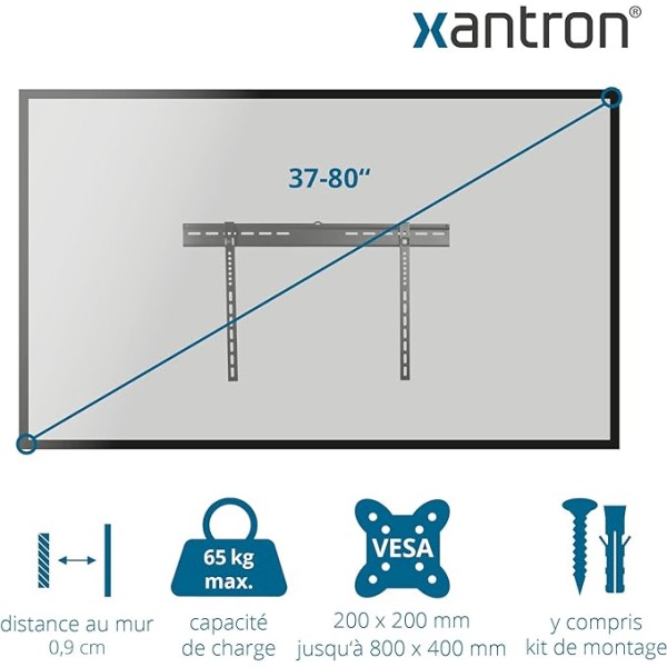 Support mural ultra plat pour TV 37-80", Xantron PRO-SS800