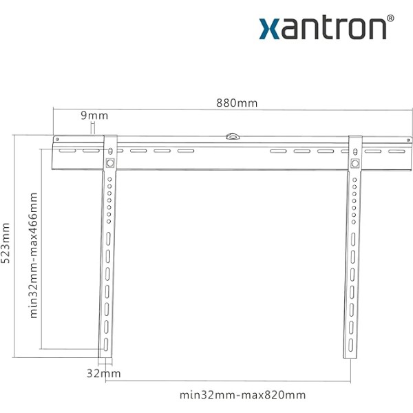 Support mural ultra plat pour TV 37-80", Xantron PRO-SS800