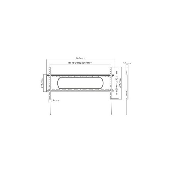 Support mural fixe pour TV 43-90", Xantron HD-LP800